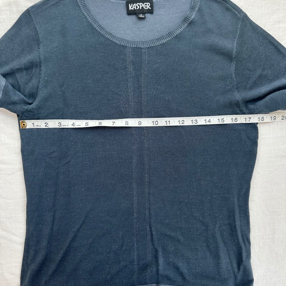 Vintage Kasper Knit Top Short Sleeve Casual Tee T-Shirt Women's Size 12 - Picture 5 of 13